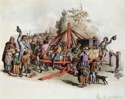 Equitación pública en Gran Bretaña - litografía, principios del siglo XIX de Unknown artist