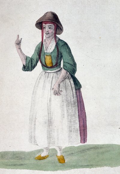 Mujer cuáquera - dibujo, principios del siglo XIX de Unknown artist
