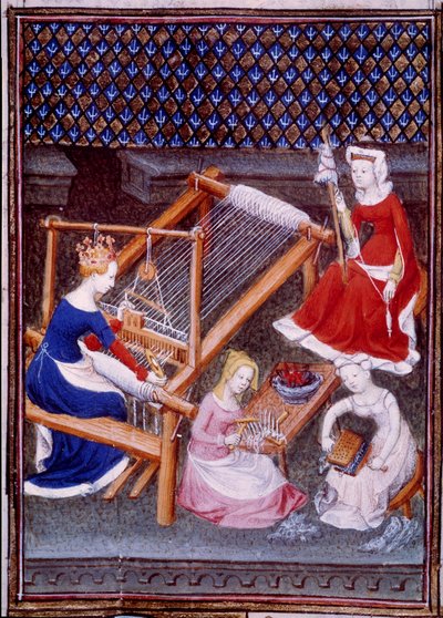Reina Tanaquil, esposa del rey romano Tarquinio el Viejo, tejiendo de Unknown artist
