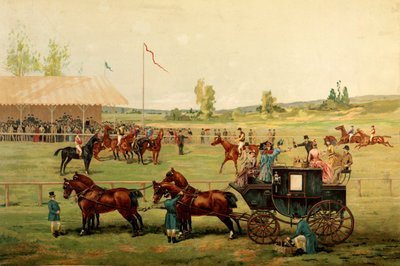 Campos de carreras. Cromolitografía en color de finales del siglo XIX. París, Artes Decorativas de Unknown artist