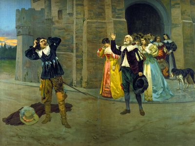 Raimondo anuncia la muerte de Lucía a Edgar en la última escena del Acto III de la ópera “Lucie de Lammermoor” (Lucía) de Gaetano Donizetti de Unknown artist