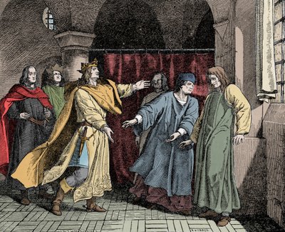 Reconciliación de Luis con Federico - Reconciliación entre el emperador Luis IV del Sacro Imperio (o Luis III de Baviera) de Unknown artist