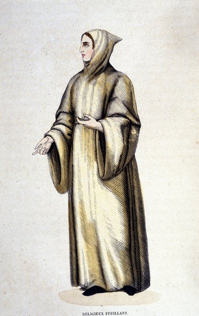 Religioso Feuillant, Orden de Citeaux, reformado por Jean de La Barrière. Grabado del siglo XIX. de Unknown artist