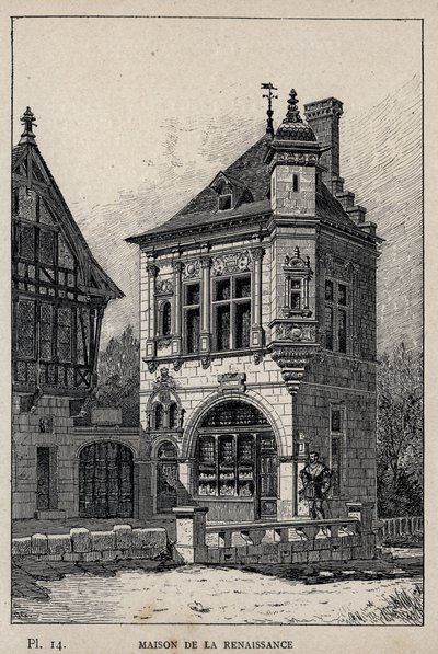 Casa renacentista - grabado de 1889 en “Histoire de l