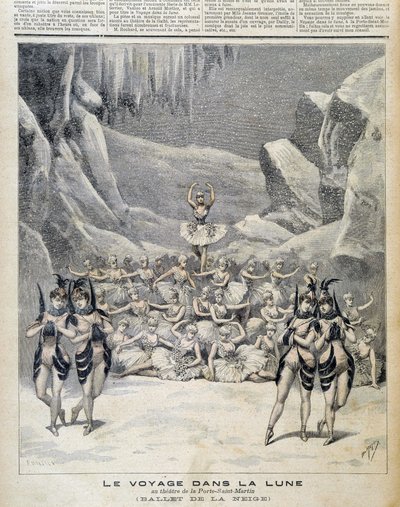 Representación en el Teatro de la Porte Saint Martin de "Viaje a la Luna" - en "Le Petite Journal" del 09/04/1892 de Unknown artist