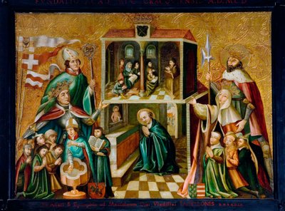 ""Representación del rey Ladislao II Jagellon de Polonia y la reina Hedwig I de Polonia (o Edvige d