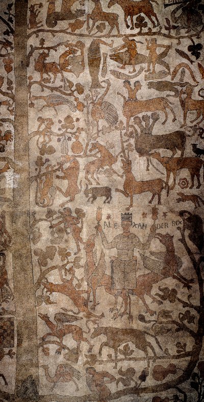 Representación de Alejandro Magno (356-323 a.C.), Rey de Macedonia y conquistador de Persia, rodeado de fauna india durante la conquista de India de Unknown artist