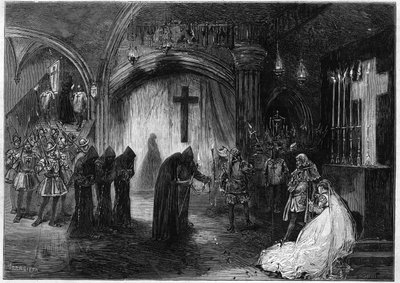 Representación de "María Tudor" drama en tres días y prosa de Victor Hugo, en el Teatro de la Porte Saint Martin en París en 1873 de Unknown artist