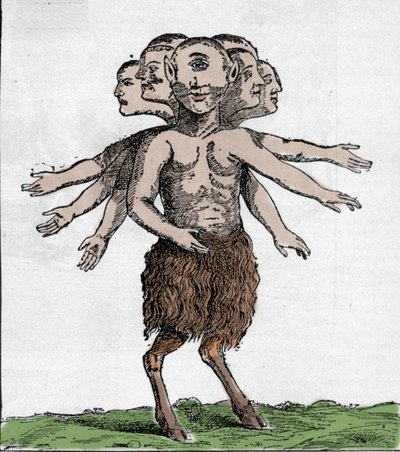 Representación de una criatura monstruosa capturada en la cordillera de Zardana en España en 1655. Grabado de Unknown artist