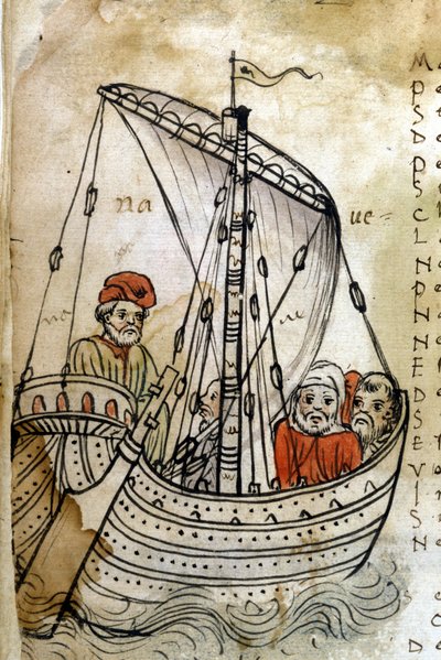 Representación de un barco en el siglo XIV según el manuscrito “L