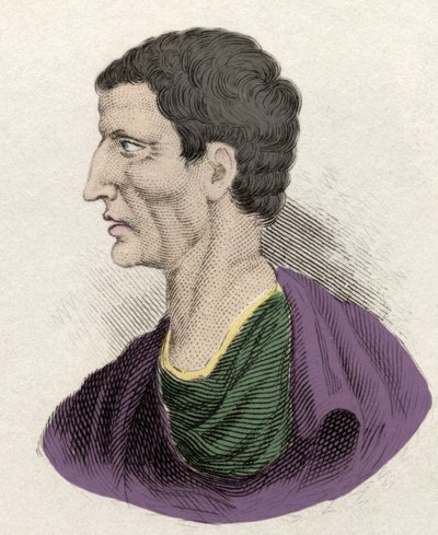 Representación del político romano Lucio Cornelio Sila (138-68 a.C.). Grabado del siglo XIX de Unknown artist