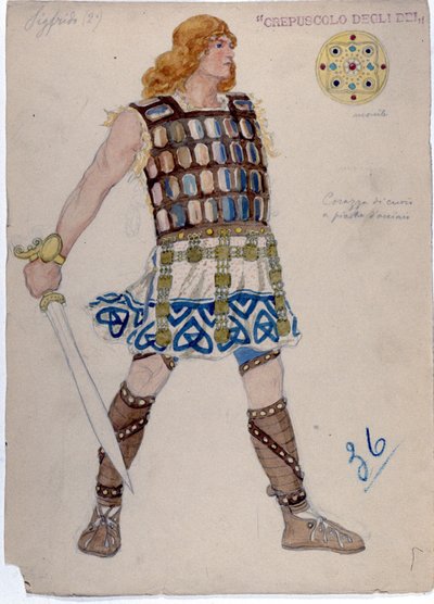 Representación del personaje de "Siegfried" para "El Ocaso de los Dioses". "El anillo del Nibelungo" de Unknown artist