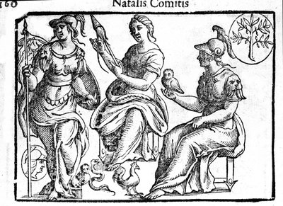 Representación de la divinidad Atenea. Grabado de “Mythologiae sive explicationes fabularum” de Natalis Comitis. 1637 de Unknown artist