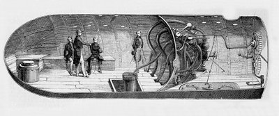 Representación del submarino por Antoine Prosper Payerne (1806-1886) de Unknown artist