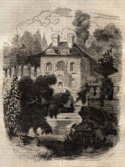 Residencia de Rousseau en la isla de Saint-Pierre (St. Petersinsel) Berna - Suiza - Ilustración para las 
