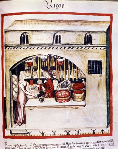 Vendedor de arroz - en Tacuinum Sanitatis de Unknown artist