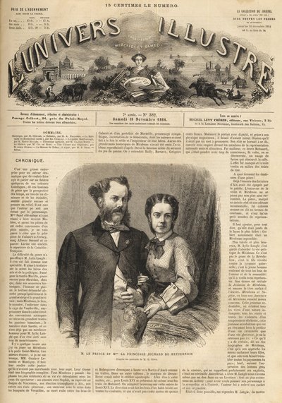 Richard Klemens von Metternich (1829-1895) y Pauline Metternich (Pauline Clementine Marie Walburge, Condesa Sandor von Szlavnicza - Princesa de Metternich-Winneburg zu Beilstein) (1836-1921) - El Ilustre Universo de 1864 de Unknown artist
