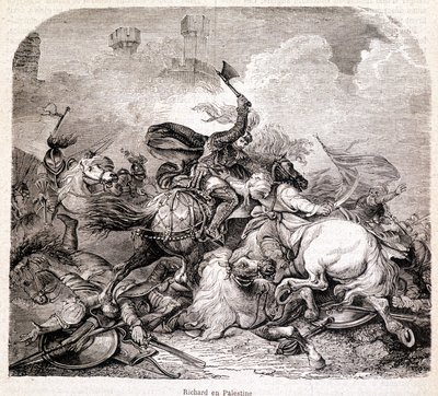 Ricardo en Palestina. Ilustración en "Historia de Papas, Reyes, Reinas, Emperadores, a través de los Siglos" por Maurice Lachatre 1857 de Unknown artist