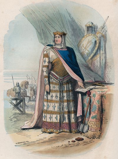Richilde de las Ardenas (o Richilde de Provenza) (ca. 845? 2 de junio de 910, Reino de la Baja Borgoña) fue la segunda consorte de Carlos el Calvo, Rey y Emperador de los Francos - Retrato de Richilde de las Ardenas o Richilde de Provenza (ca. 845-910) seg de Unknown artist