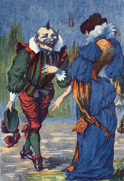 Riquet se presenta de nuevo a la princesa. Ilustración para Riquet con el copete, cuento de Charles Perrault (1628-1703), escritor francés. Ilustración anónima. Imágenes Marcel Vagne, Jarville Nancy, sin fecha (finales del siglo XIX) de Unknown artist