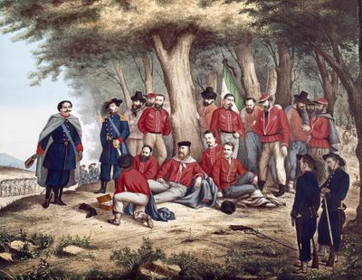 Risorgimento: el patriota italiano Giuseppe Garibaldi herido en Aspromonte de Unknown artist