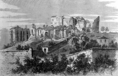 Roma, vista del Monte Palatino y las ruinas del palacio de los Césares. de Unknown artist