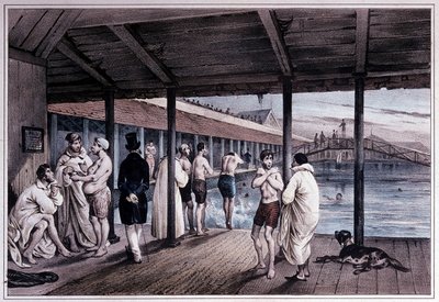 Escuela real de natación en París, principios del siglo XIX de Unknown artist