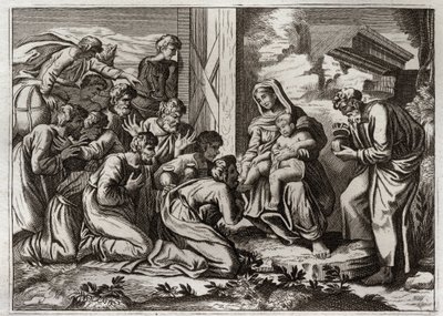 Biblia de Royaumont, Nuevo Testamento: Adoración de los Reyes Magos. de Unknown artist