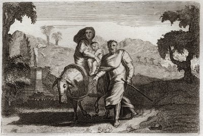 Biblia de Royaumont, Nuevo Testamento: Huida a Egipto. de Unknown artist