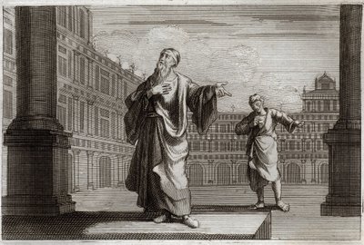 Biblia de Royaumont, Nuevo Testamento: Parábola del fariseo y el publicano, que fueron a orar al Templo. Ilustración de 1811 de Unknown artist