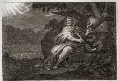 Biblia de Royaumont, Nuevo Testamento: El evangelista San Juan con el águila. Ilustración de 1811. de Unknown artist