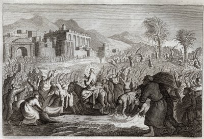 Biblia de Royaumont, Nuevo Testamento: Triunfo de Jesucristo. Entrada de Jesús en Jerusalén. Ilustración de 1811. de Unknown artist