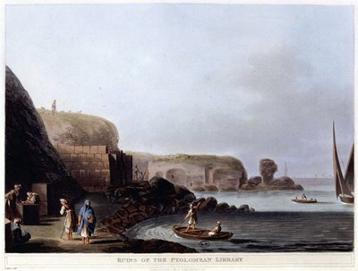 Ruinas de la Biblioteca Ptolemaica de Alejandría - en "Vistas en Egipto, Palestina y otras partes del Imperio Otomano" de Unknown artist
