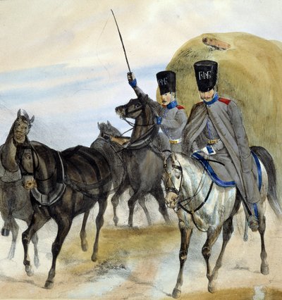 Cosacos rusos - dibujo, principios del siglo XIX de Unknown artist
