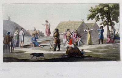 Danza y juego ruso. En "El traje antiguo y moderno" 1819-1820, por Ferrario de Unknown artist
