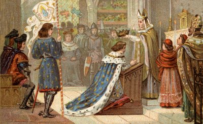 Coronación de Carlos VII (1403-1461) en la Catedral de Reims (17 de julio) de Unknown artist
