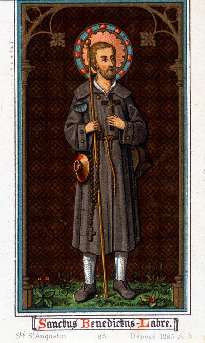 San Benito de Nursia (nacido en Nurcia en Umbría alrededor de 480 - 527) como peregrino de Unknown artist