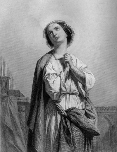 Santa Cecilia Virgen y Mártir, Decapitada en Roma (232) - en Las Santas Mujeres. 1852. de Unknown artist
