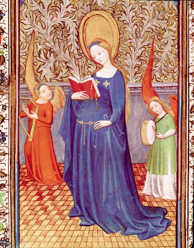 Santa Cecilia rodeada de dos ángeles músicos de Unknown artist