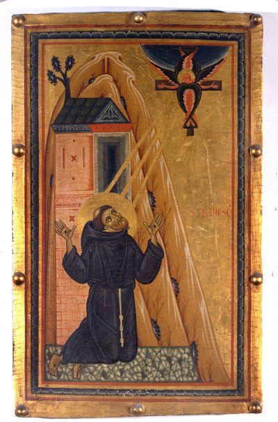 San Francisco con los estigmas. Pintura sobre madera del siglo XIII. Florencia. Museo Uffizi. de Unknown artist
