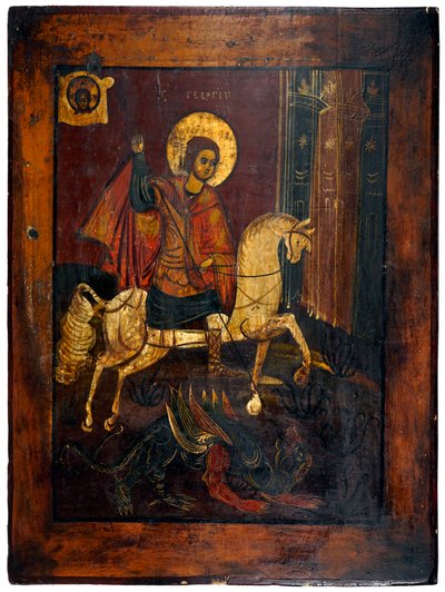 San Jorge y el dragón, c. 1850 (pintura sobre panel) de Unknown artist