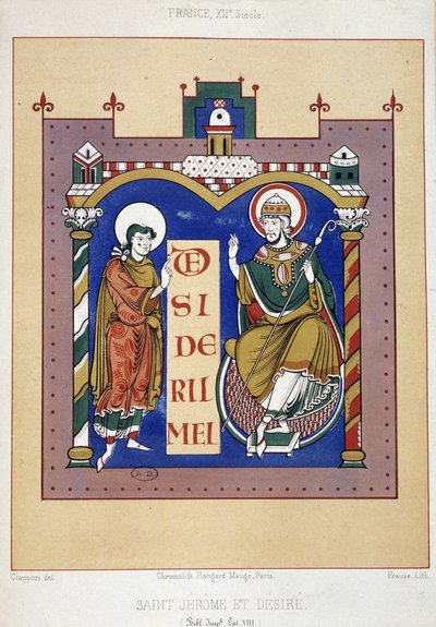 San Jerónimo y San Desire - basado en un documento francés del siglo XII de Unknown artist