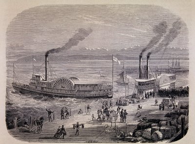 Muelles de San Francisco y barcos de ruedas de paletas (California) - en "Tour du Monde" de Unknown artist