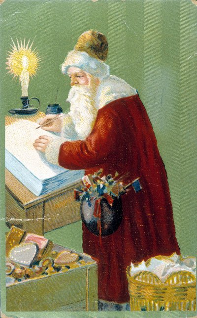 Santa Claus preparando regalos de Unknown artist