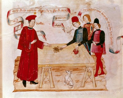 Escena de soborno de un magistrado (miniatura) de Unknown artist