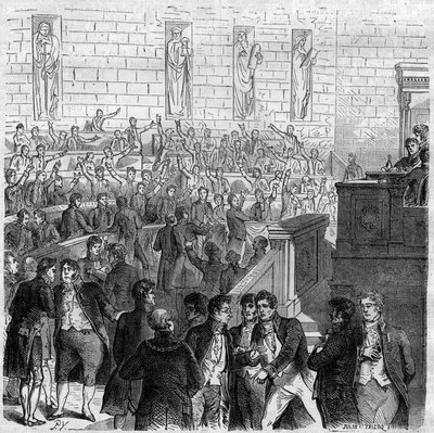 Sesión de la Cámara o elección del Abad Gregoire (1750-1831) fue interrumpida. de Unknown artist
