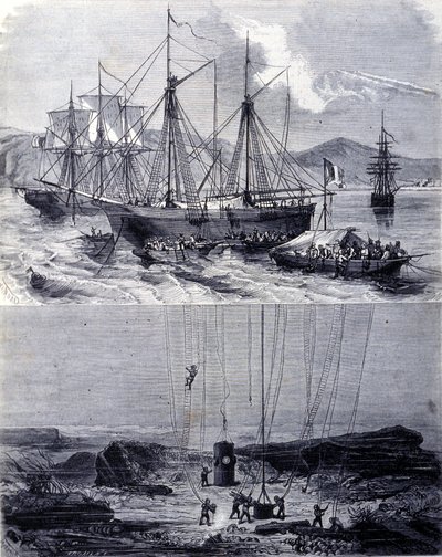 Búsqueda de galeones españoles naufragados en la Bahía de Vigo en 1702. Siglo XIX de Unknown artist