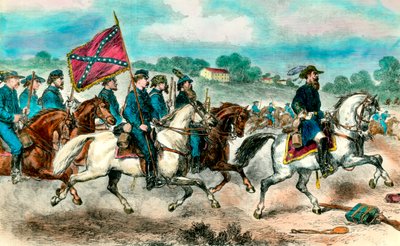 Guerra de Secesión: General Stuart con la caballería confederada en 1862 de Unknown artist