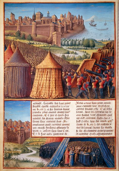 Segunda cruzada: vista del sitio de Ascalón en 1153 por Balduino III (1131-1162) de Unknown artist