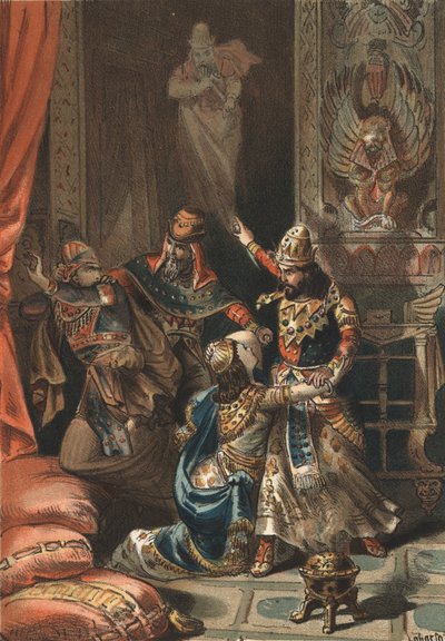 Semiramis, legendaria reina de Asiria y Babilonia y su hijo Ninias. de Unknown artist